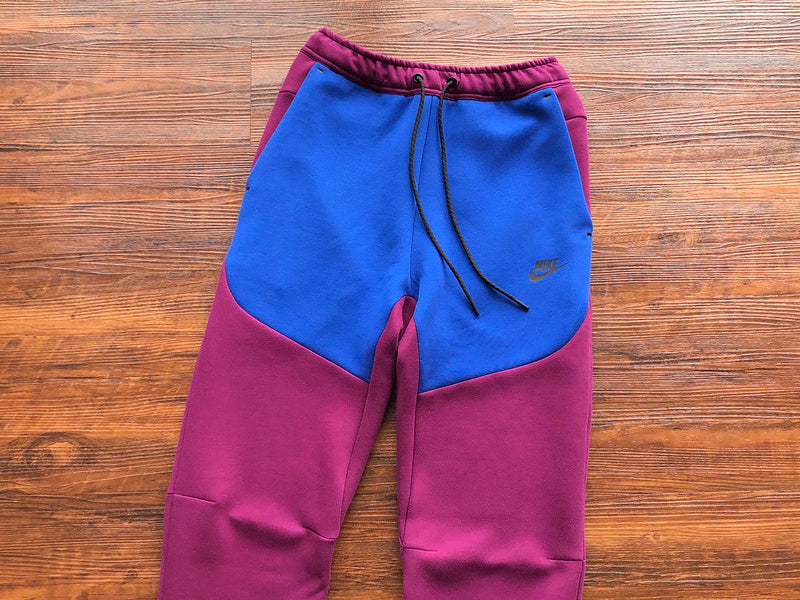 NIKE Tech Fleece Pants - Sangria - Game Royal - Red Unisex Streetwear Limited Edition