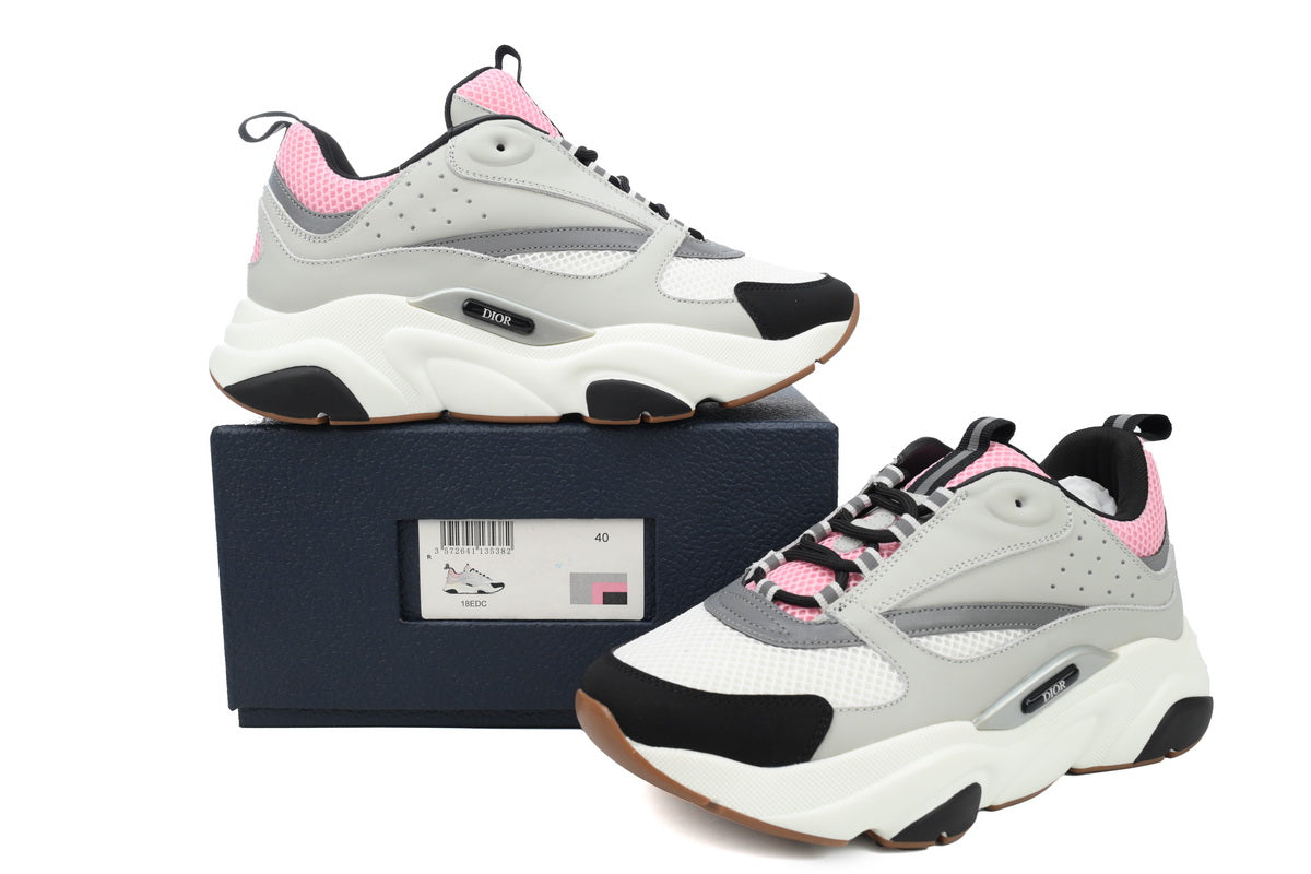 DIOR B22 Grey Sneakers - Pink Unisex Streetwear Limited Edition