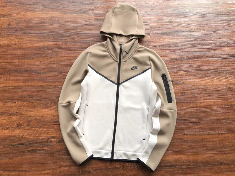 NIKE Tech Fleece Hoodie - Sandalwood - Light Bone - White Unisex Streetwear Limited Edition - The NIKE TECH FLEECE HOODIE SANDALWOOD/LIGHT BONE WHITE - REPLICA combines modern sportswear innovation wi