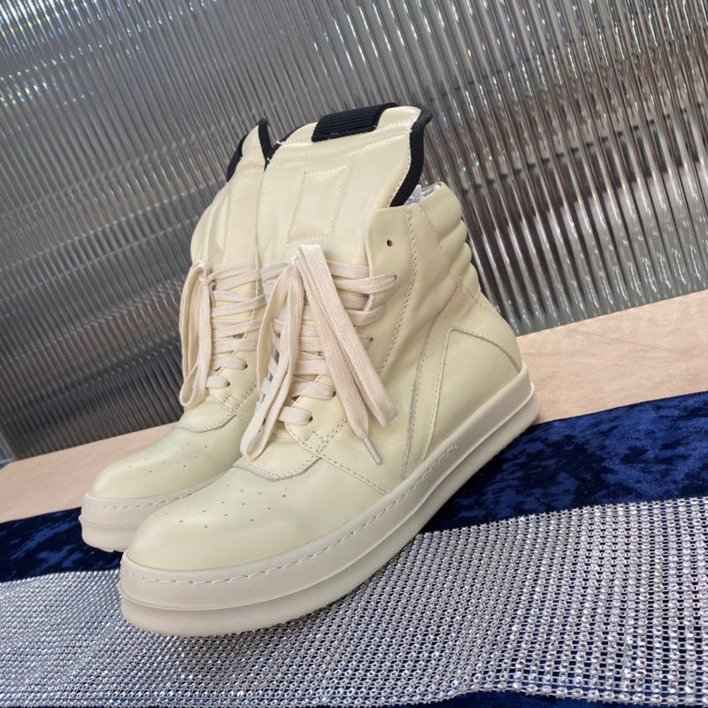 Rick Owens Geobasket Sneakers - - Cream Unisex Streetwear Limited Edition - ### Rick Owens Geobasket Sneakers - Cream Introducing the Rick Owens Geobasket Sneakers in a