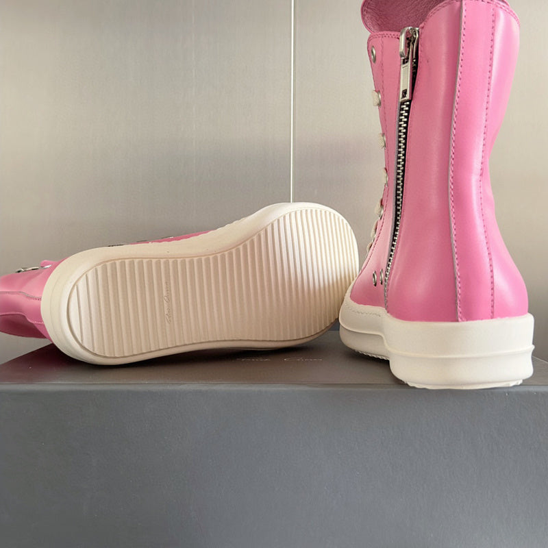 Rick Owens Hot High-top Sneakers - Pink Unisex Streetwear Limited Edition - **Rick Owens Hot Pink High-Top Sneakers: Bold Style and Premium Craftsmanship** Introducing the Rick Owens