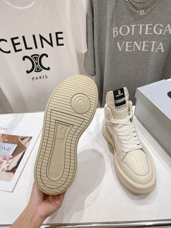 Rick Owens High-top Sneakers - Cream Unisex Streetwear Limited Edition - **Rick Owens Cream High-Top Sneakers: Elevate Your Style with Minimalist Elegance** Discover the perfect fusion