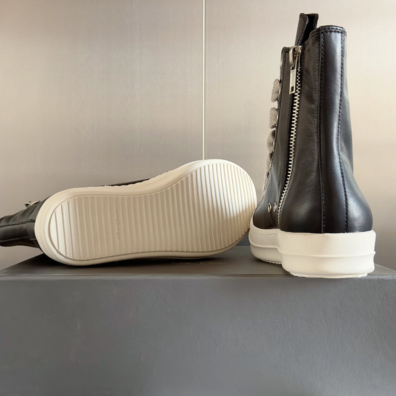 Rick Owens High-top Sneakers - Black Unisex Streetwear Limited Edition - **Rick Owens Black High-Top Sneakers: Bold Style and Premium Craftsmanship** Introducing the Rick Owens Black