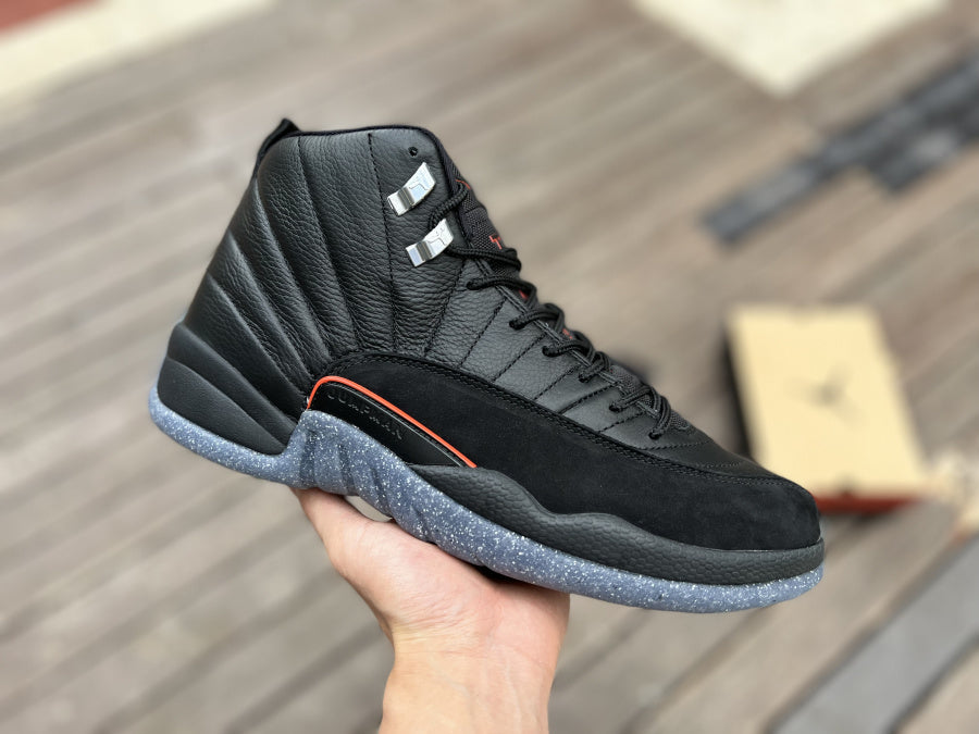 Jordan 12 Utility Sneakers - Black Unisex Streetwear Limited Edition - Introducing the Air Jordan 12 'Dark Concord,' a sleek and stylish rendition of the classic
