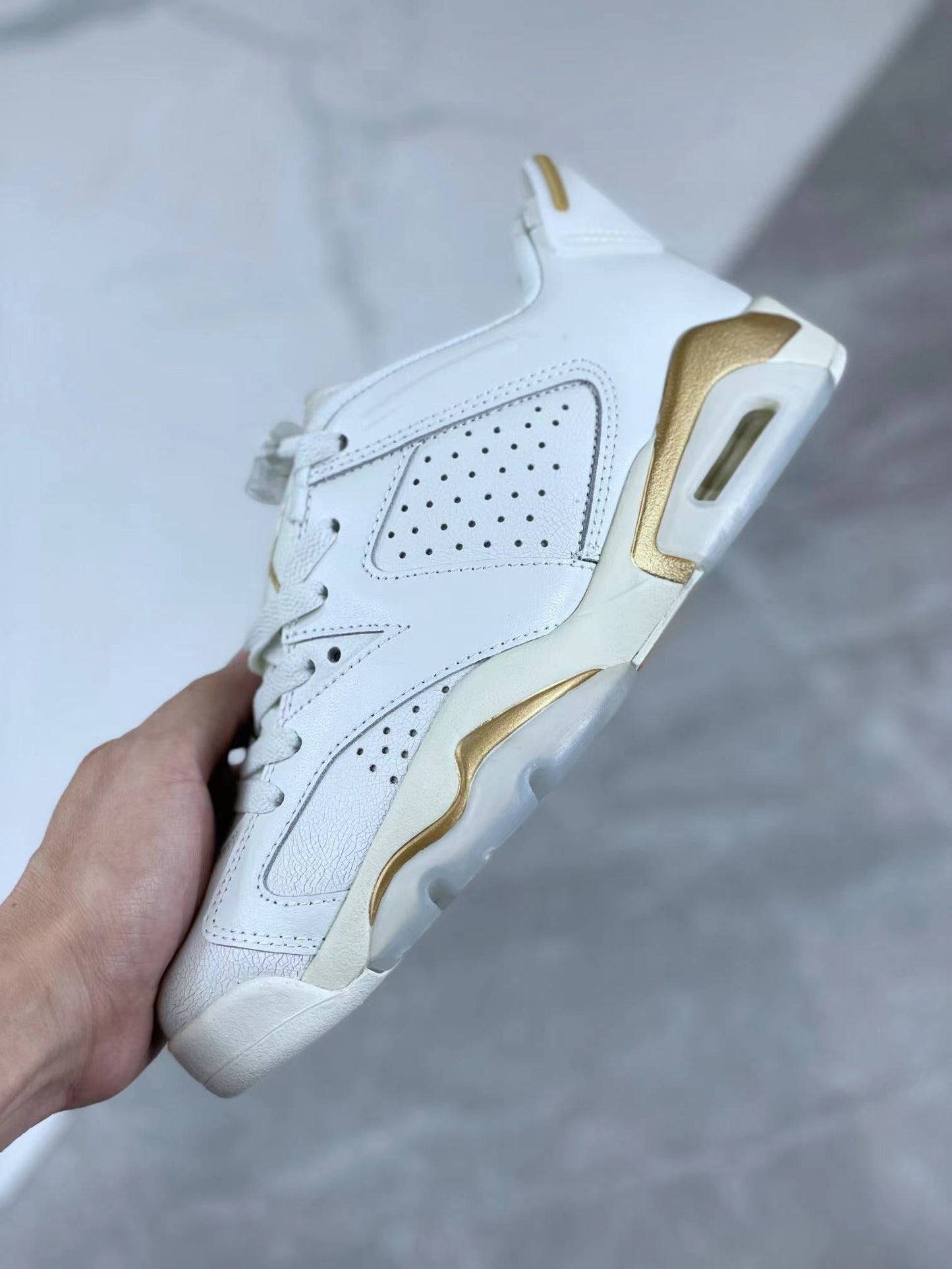 Jordan 6 Low 'metallic Gold' - White Unisex Streetwear Limited Edition - The Air Jordan 6 Low 'Metallic Gold' brings an opulent touch to the iconic Jordan