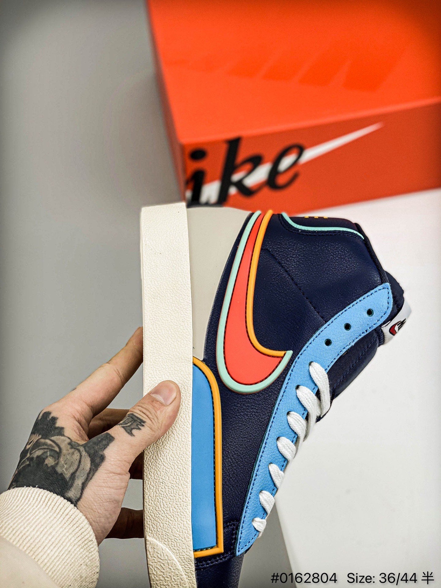 Nike Blazer Mid'1977 - White Unisex Streetwear Limited Edition - The Nike Blazer 1977 High Infinite in white and blue redefines the classic silhouette with