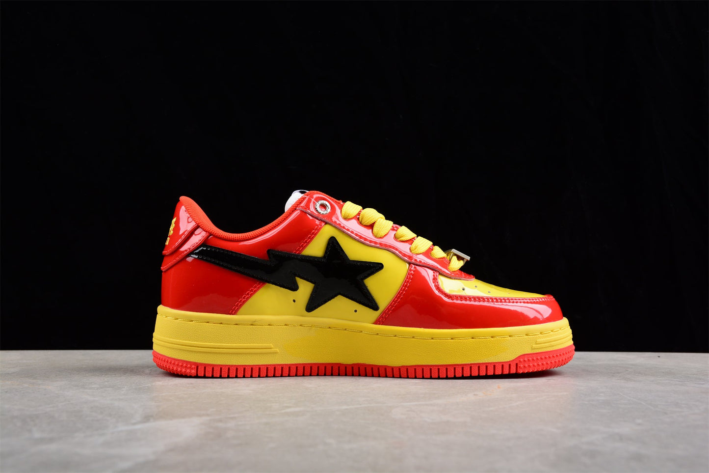 BAPE Sta Low-top Sneakers In And Yellow Iron Man Edition - Red Unisex Streetwear Limited Edition - **BAPE STA Low-Top Sneakers in Red and Yellow Iron Man Edition** Introducing the BAPE STA
