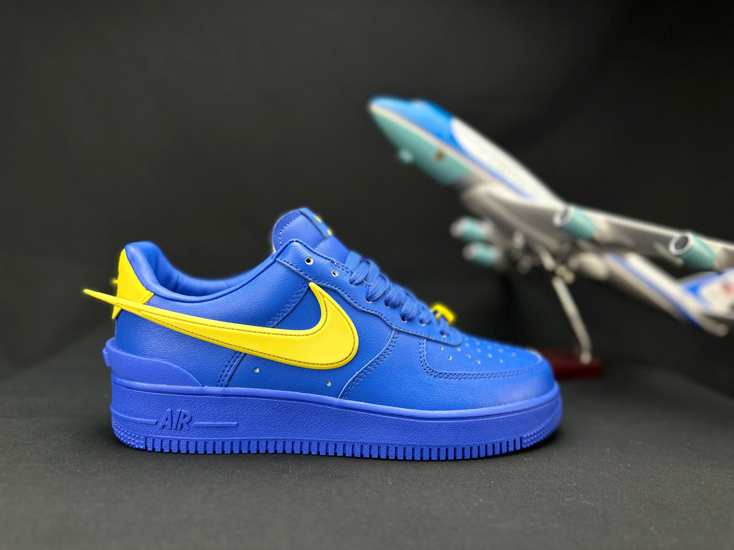 NIKE Air Force 1 'big Swoosh Blue' Unisex Streetwear Limited Edition - **Nike Air Force 1 'Big Swoosh Blue'** The Nike Air Force 1 'Big Swoosh Blue'
