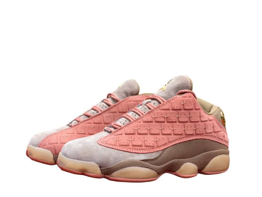 Jordan 13 - Pink Unisex Streetwear Limited Edition - The Air Jordan 13 Low featured here is a striking blend of textures and tones,
