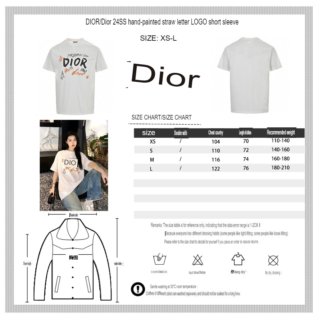 Camiseta blanca con gráfico de Christian Dior.