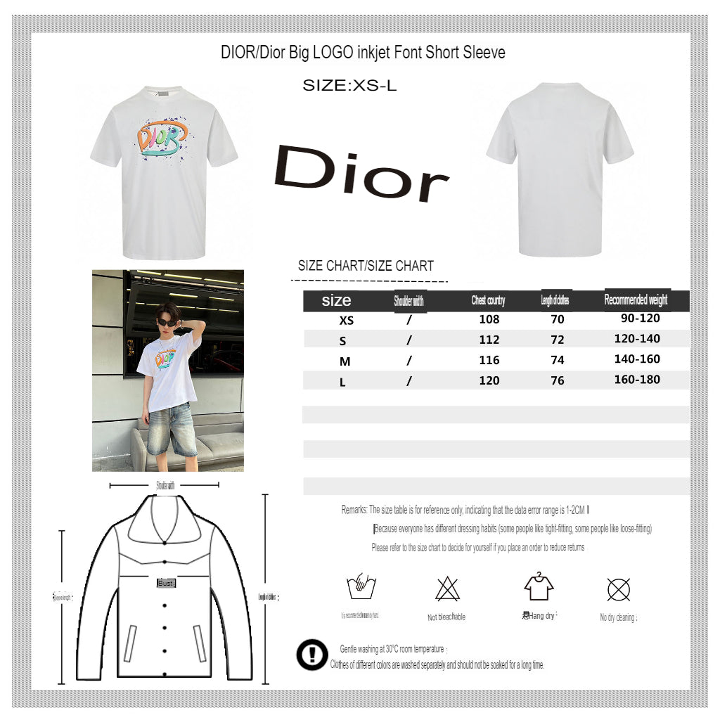 Camiseta blanca con logo multicolor de Dior