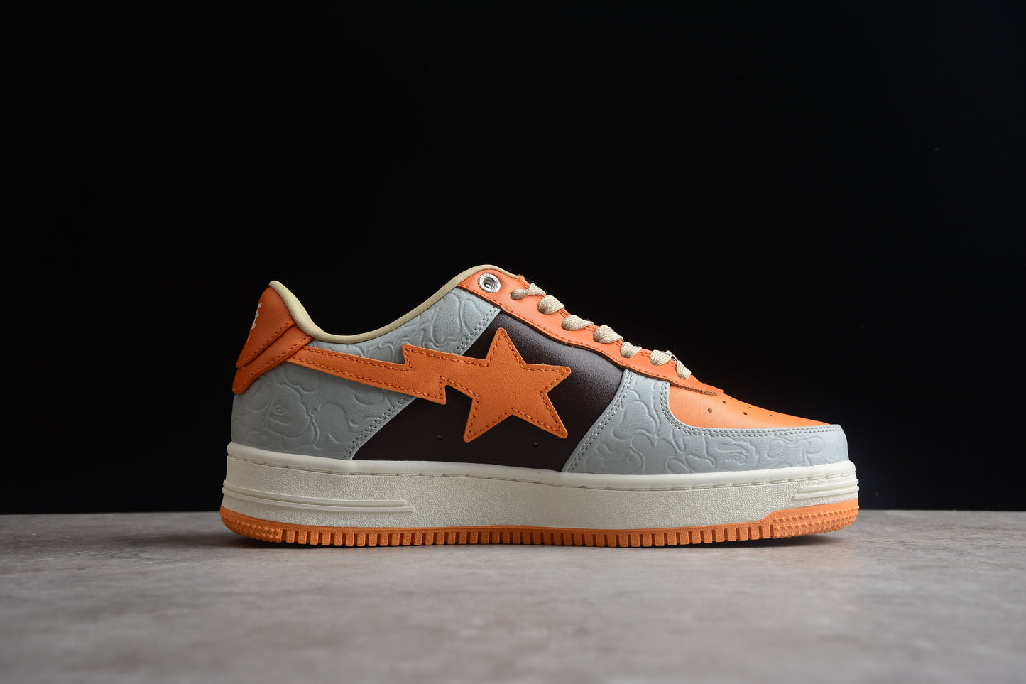 BAPE Sta Low-top And Grey Sneakers - Orange Unisex Streetwear Limited Edition - **BAPE STA Low-Top Orange and Grey Sneakers** Step into bold style with the BAPE STA