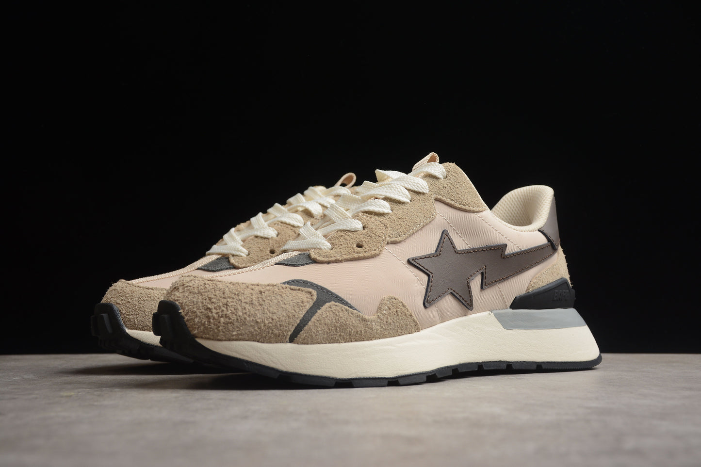 BAPE Sta Runner Sneakers In Beige And - Brown Unisex Streetwear Limited Edition - **BAPE STA Runner Sneakers in Beige and Brown** Introducing the BAPE STA Runner Sneakers in