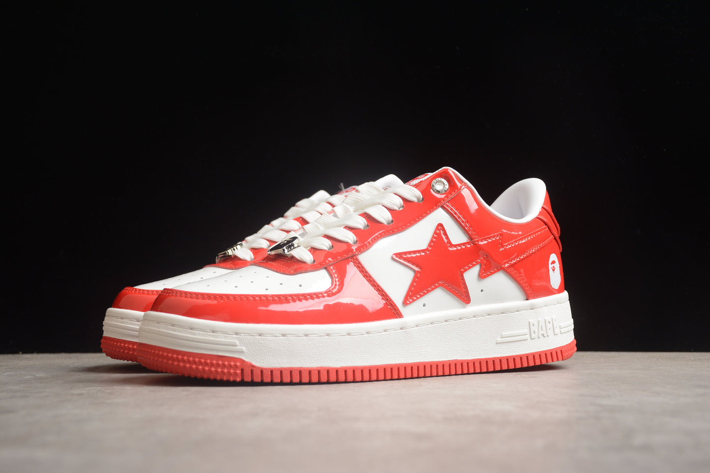 BAPE Sta Low-top Sneakers In Red And - White Unisex Streetwear Limited Edition - **BAPE STA Low-Top Sneakers in Red and White** Introducing the BAPE STA Low-Top Sneakers in