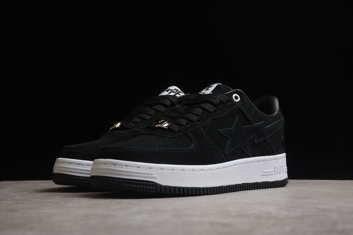 BAPE Sta Low-top Suede Sneakers - Black Unisex Streetwear Limited Edition - **BAPE STA Low-Top Black Suede Sneakers** Elevate your sneaker collection with the BAPE STA Low-Top