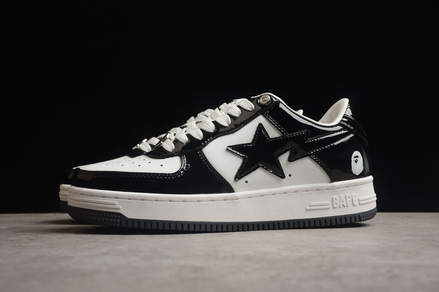 BAPE Sta Low-top Sneakers In And White - Black Unisex Streetwear Limited Edition - **BAPE STA Low-Top Sneakers in Black and White** Introducing the BAPE STA Low-Top Sneakers in