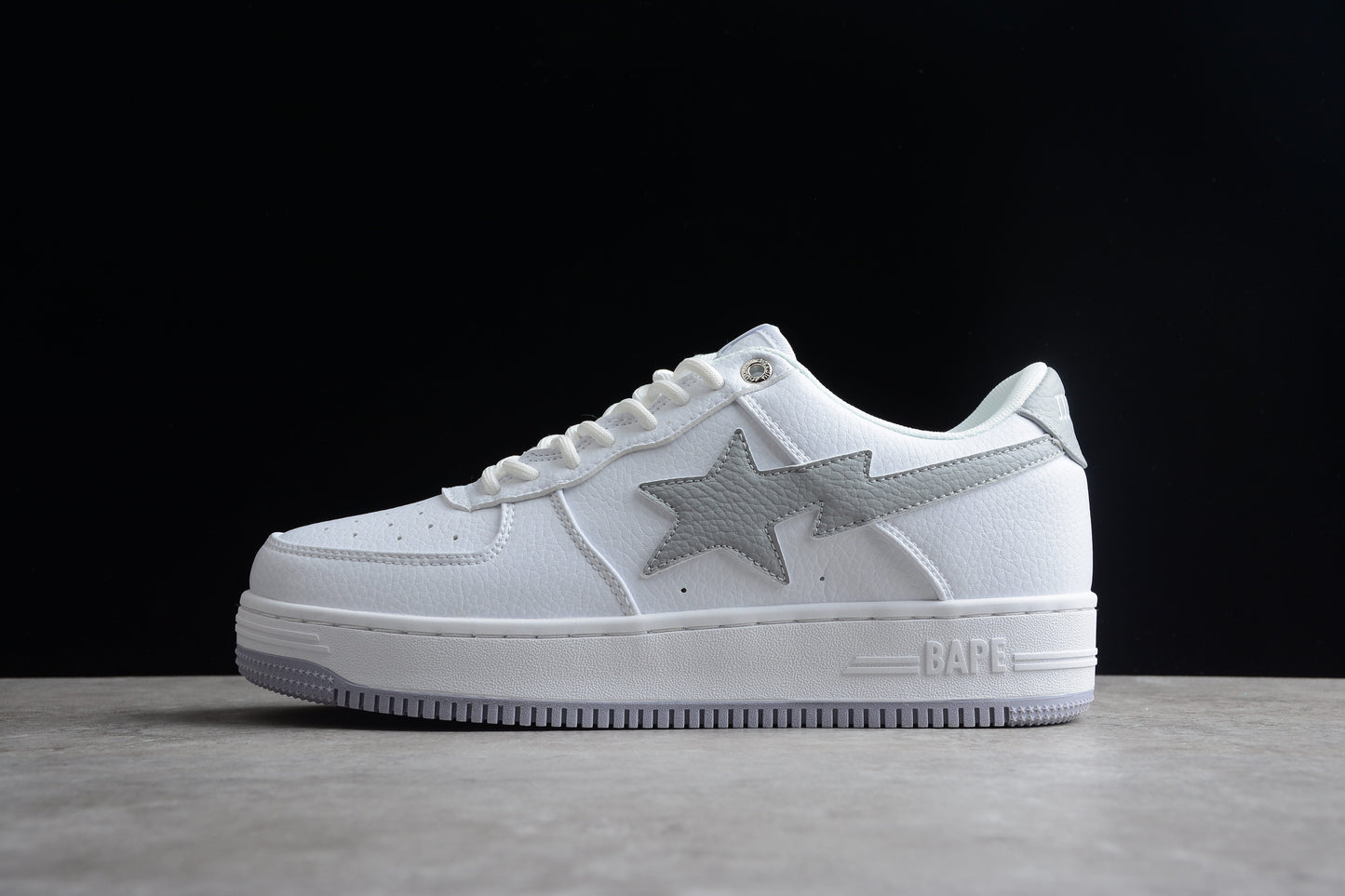 BAPE Sta Low-top Sneakers In And Gray - White Unisex Streetwear Limited Edition - **BAPE STA Low-Top Sneakers in White and Gray** Introducing the BAPE STA Low-Top Sneakers in