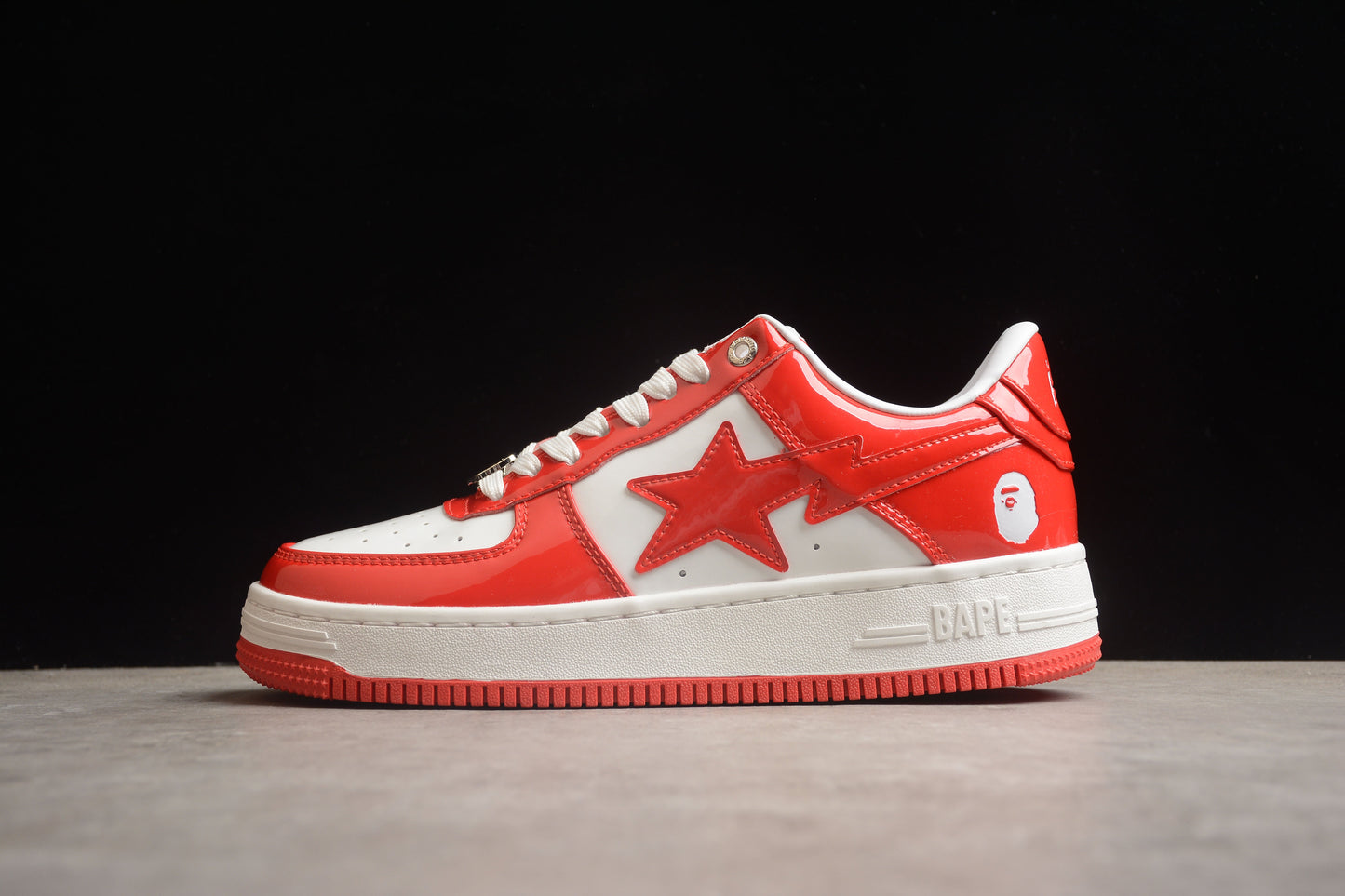 BAPE Sta Low-top Sneakers In Red And - White Unisex Streetwear Limited Edition - **BAPE STA Low-Top Sneakers in Red and White** Introducing the BAPE STA Low-Top Sneakers in