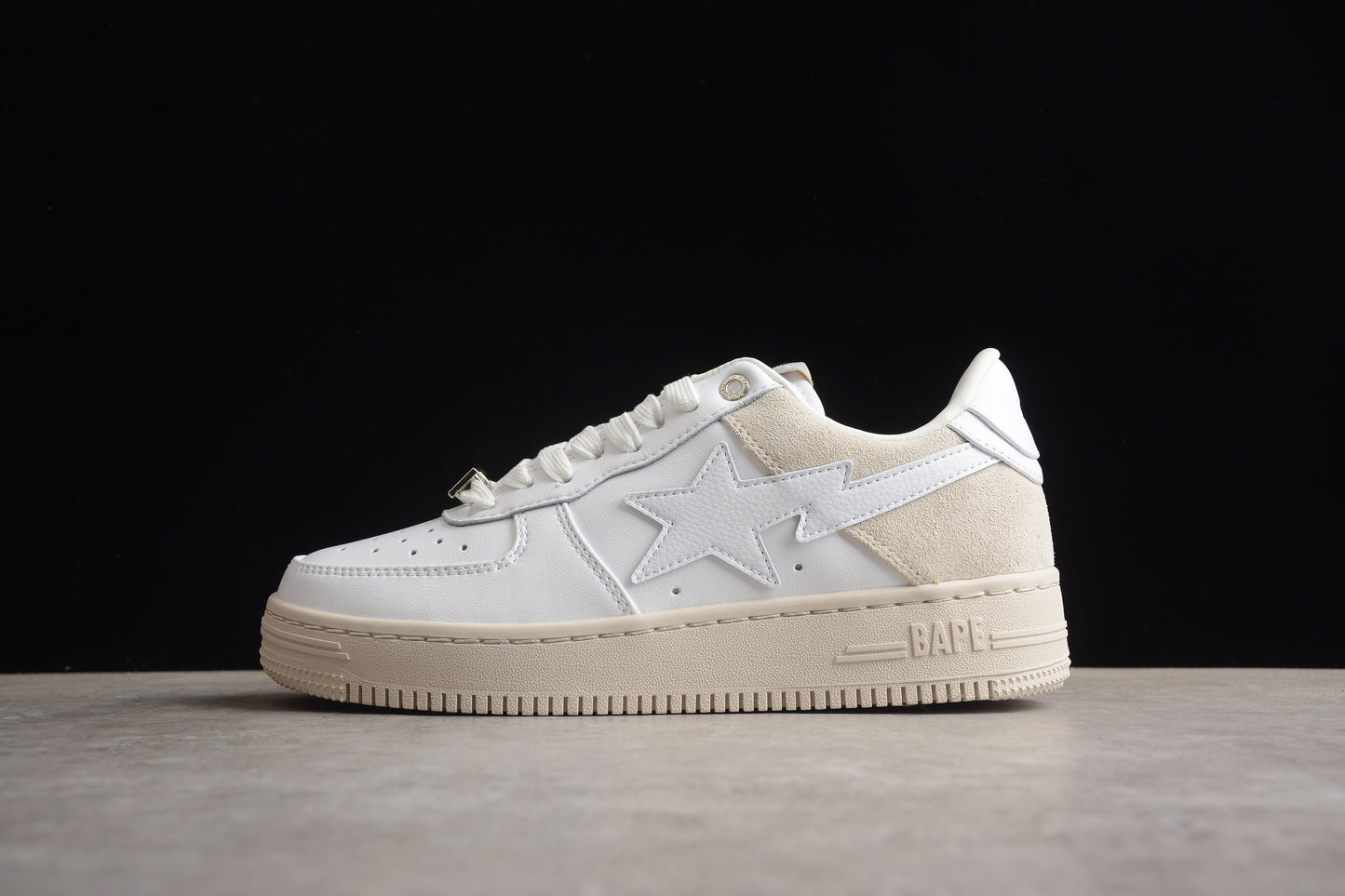 BAPE Sta Low-top Sneakers In And Cream - White Unisex Streetwear Limited Edition - **BAPE STA Low-Top Sneakers in White and Cream** Introducing the BAPE STA Low-Top Sneakers in