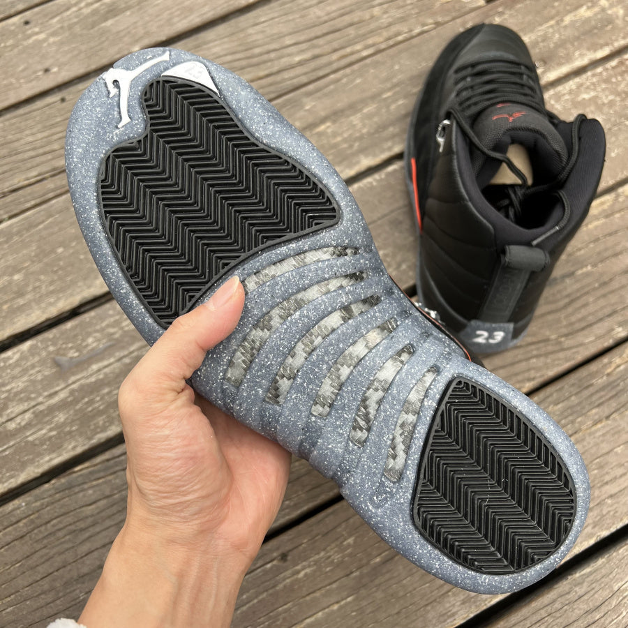 Jordan 12 Utility Sneakers - Black Unisex Streetwear Limited Edition - Introducing the Air Jordan 12 'Dark Concord,' a sleek and stylish rendition of the classic