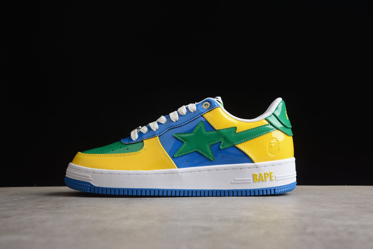 BAPE Sta Low-top Sneakers In Green, Blue, And Yellow Unisex Streetwear Limited Edition - **BAPE STA Low-Top Sneakers in Green, Blue, and Yellow** Introducing the BAPE STA Low-Top Sneakers