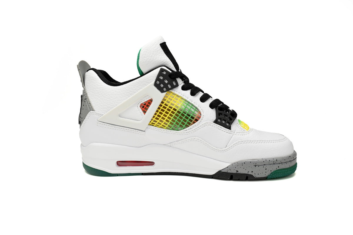 Jordan Wmns 4 Retro Jamaica Green - White Unisex Streetwear Limited Edition