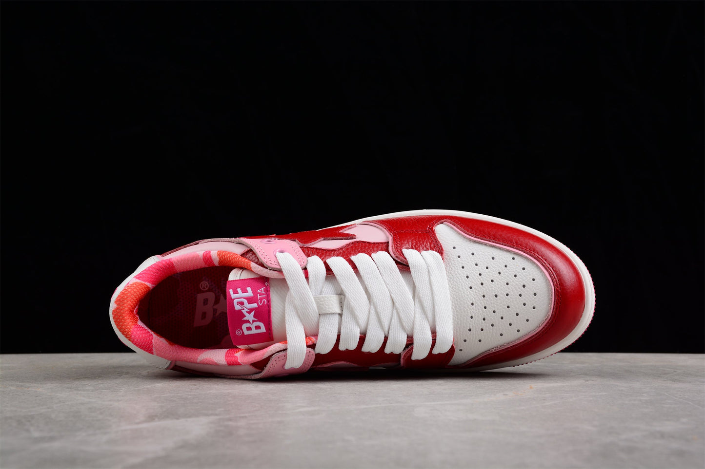 BAPE Sta Low-top Sneakers In And Pink - Red Unisex Streetwear Limited Edition - **BAPE STA Low-Top Sneakers in Red and Pink** Unleash a burst of color with the