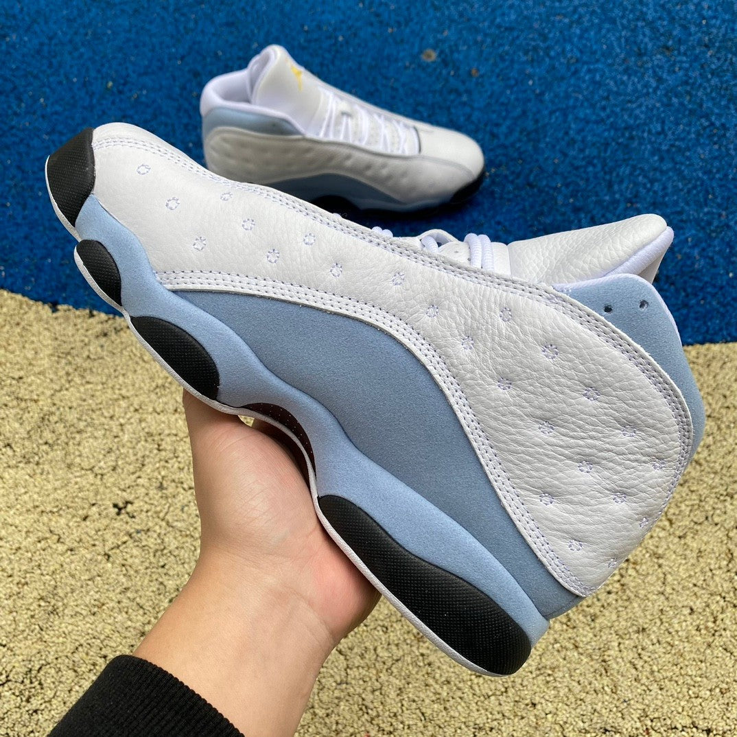 Jordan 13 blue Grey Unisex Streetwear Limited Edition - The Air Jordan 13 Retro in this fresh white and light blue colorway brings a