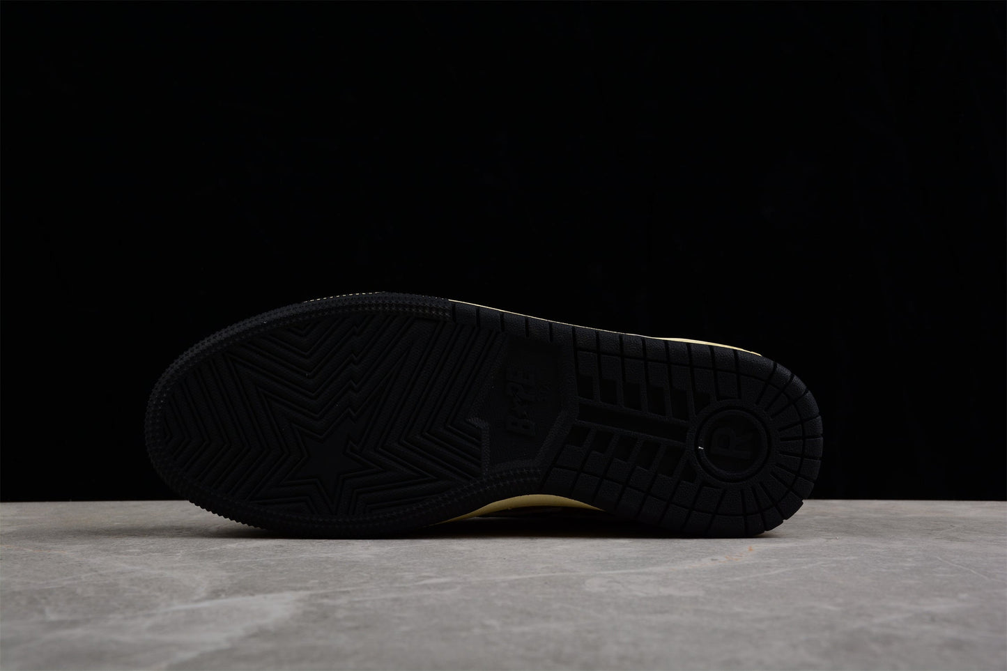 BAPE Sta Low Top Sneakers In And Yellow - Black Unisex Streetwear Limited Edition - Introducing the BAPE STA Low Top Sneakers in Black and Yellow C a perfect blend