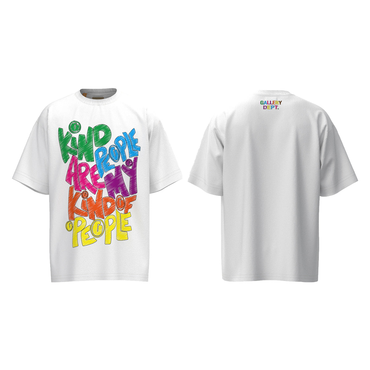 GALLERY Dept Jogger Pants - White Unisex Streetwear Limited Edition - **Gallery Dept. 'Kind People Are My Kind of People' Tee: Detailed Product Description** Introducing the
