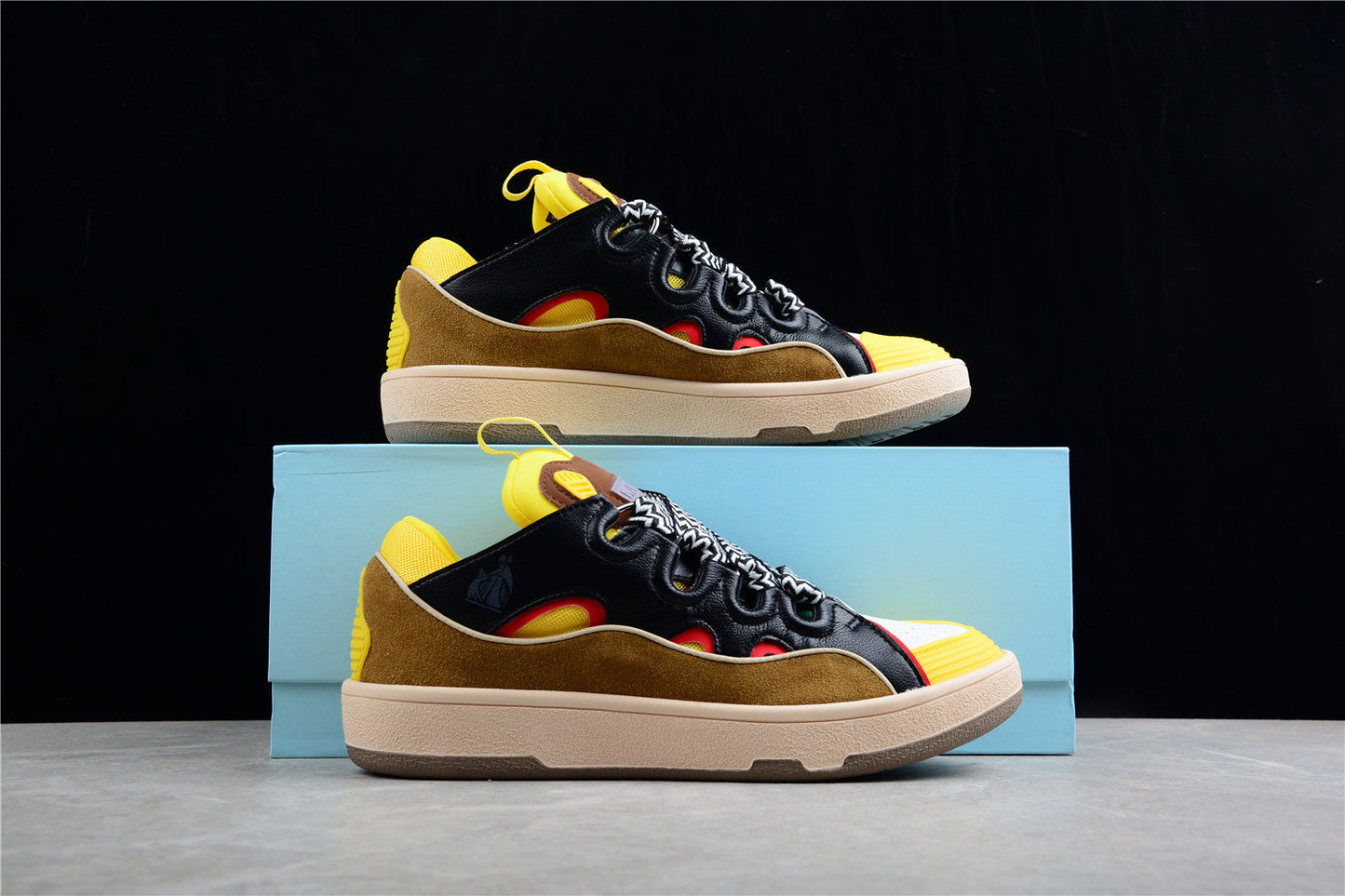 Lanvin Multi-color Sneaker T-Shirt - Black Unisex Streetwear Limited Edition - ### Lanvin Multi-Color Sneaker Elevate your sneaker game with the Lanvin Multi-Color Sneaker, a vibrant