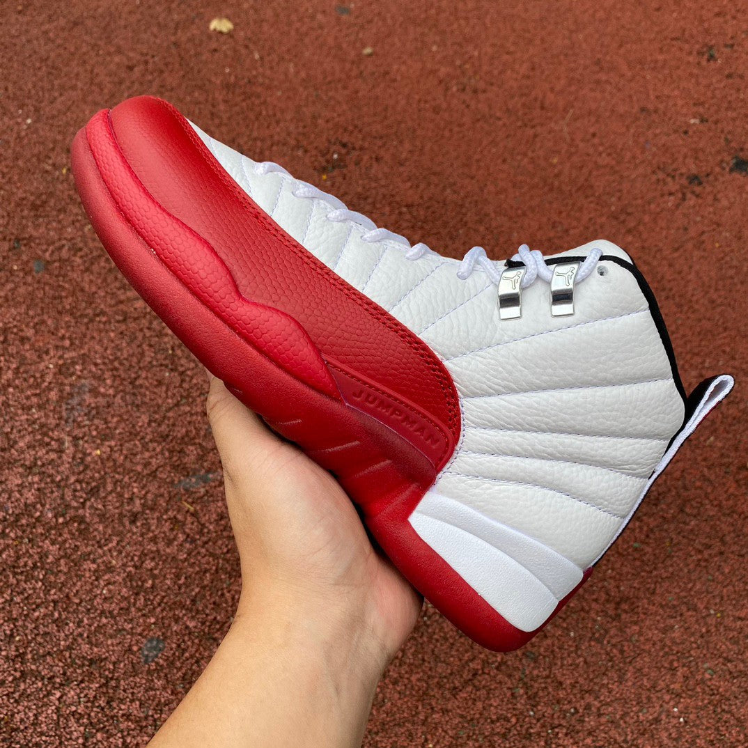 Jordan 12 Retro 'white - Varsity Red' Unisex Streetwear Limited Edition - **Product Description: Air Jordan 12 Retro 'White/Varsity Red'** The Air Jordan 12 Retro 'White/Varsity Red'