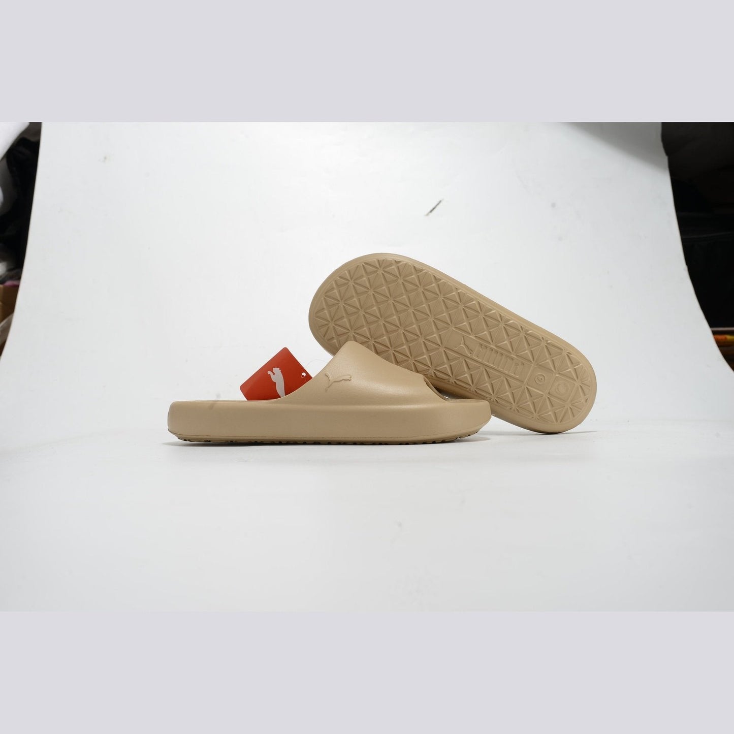 PUMA Shibui Cat Slide - Khaki Light Sand - Red Unisex Streetwear Limited Edition