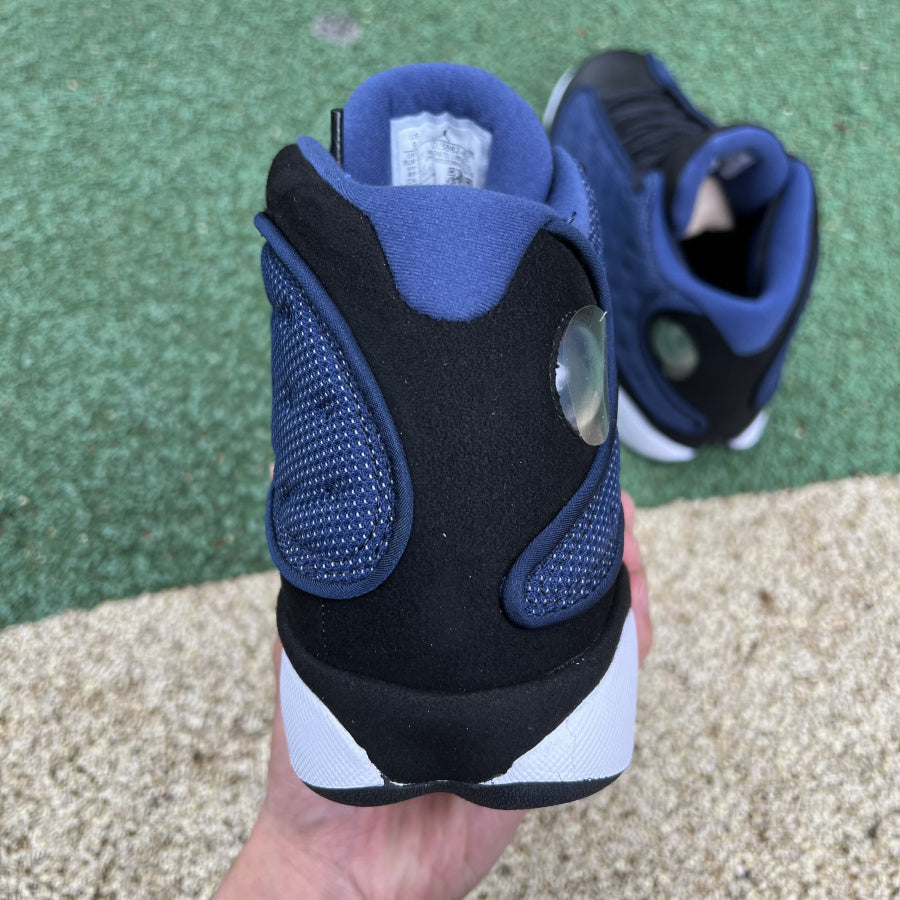 Jordan 13 Retro 'brave Blue' Sneakers Unisex Streetwear Limited Edition - The sneakers shown are the Air Jordan 13 Retro 'Navy,' also known as 'Brave Blue.'