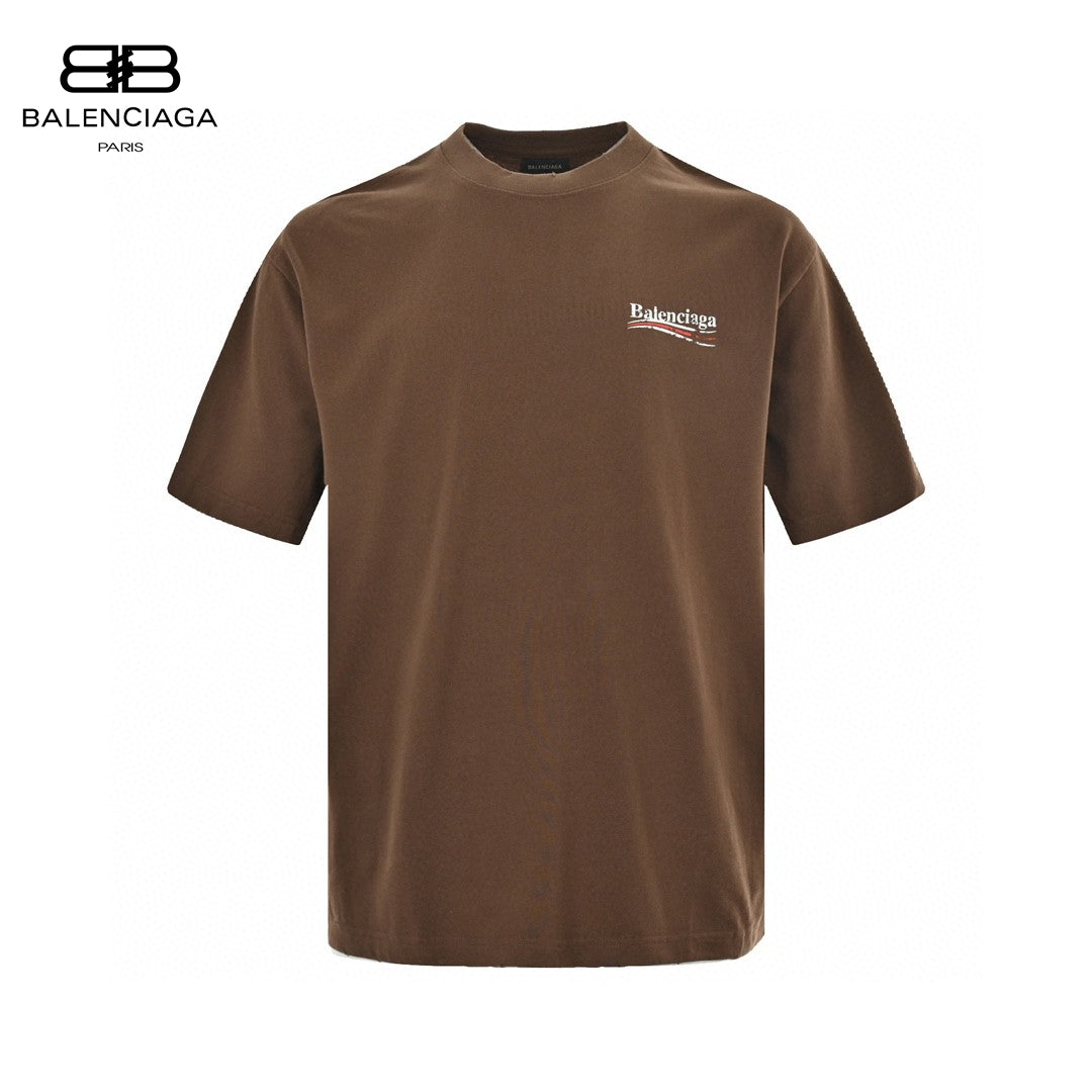 Balenciaga Political Campaign T-shirt (brown) Unisex Streetwear Limited Edition - The Balenciaga Political Campaign T-Shirt in brown offers a sophisticated twist on casual wear. Crafted
