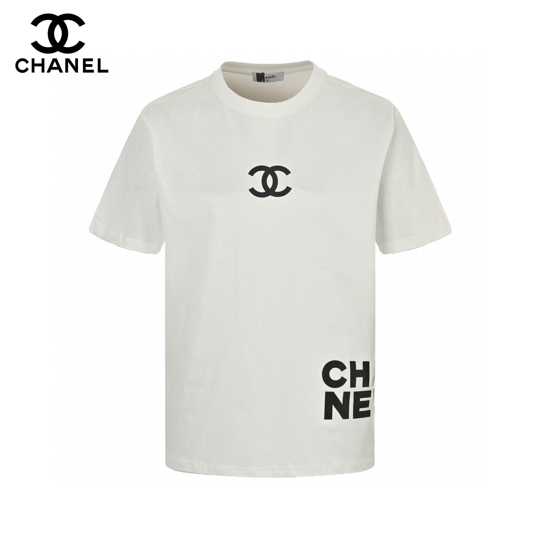 Chanel Double C Logo T-shirt (white) Unisex Streetwear Limited Edition - The Chanel Double C Logo T-Shirt in white exemplifies effortless elegance and luxury. Crafted from