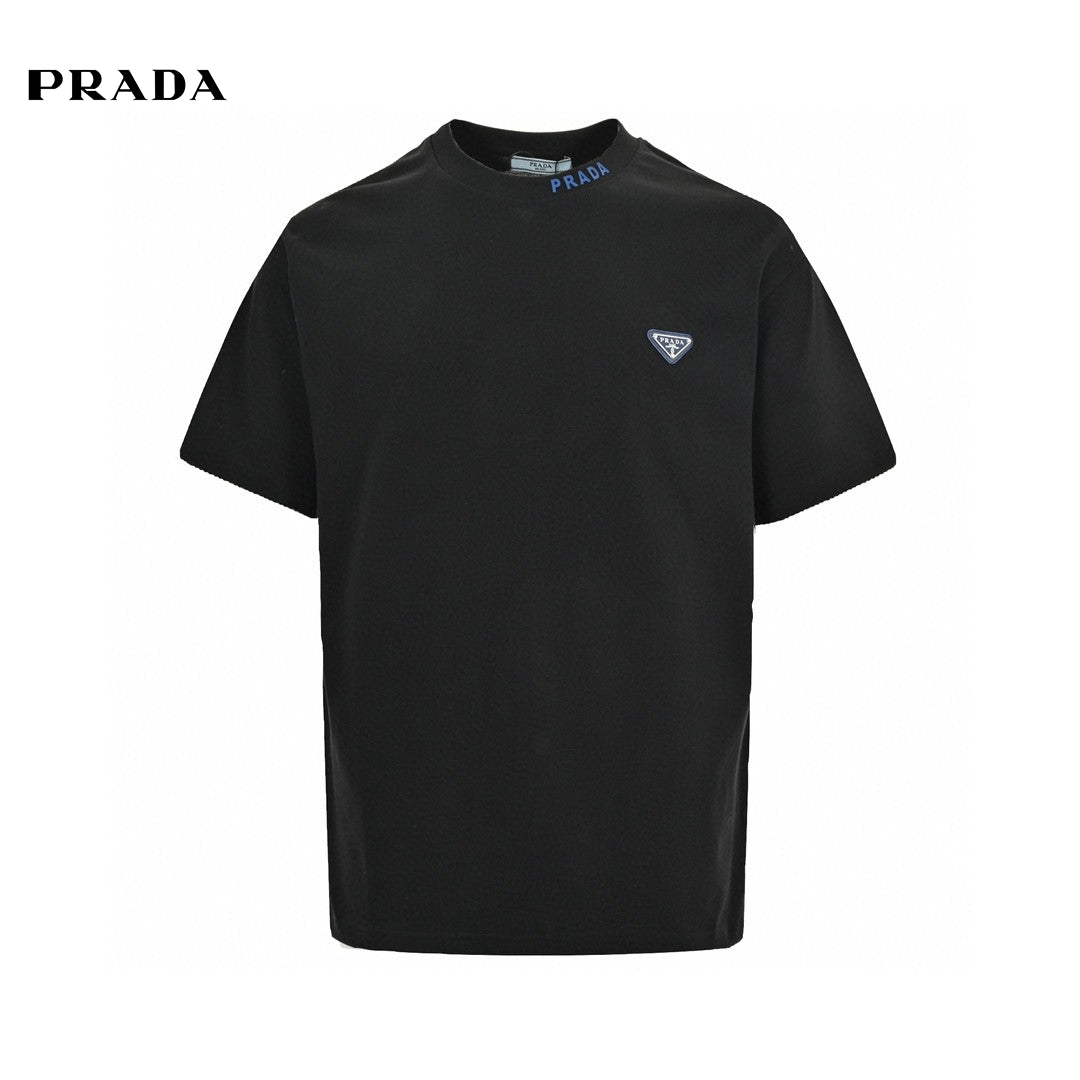 Prada Triangle Logo T-shirt - Black Unisex Streetwear Limited Edition - This Prada t-shirt features the iconic Prada triangle logo on the chest. Made from premium