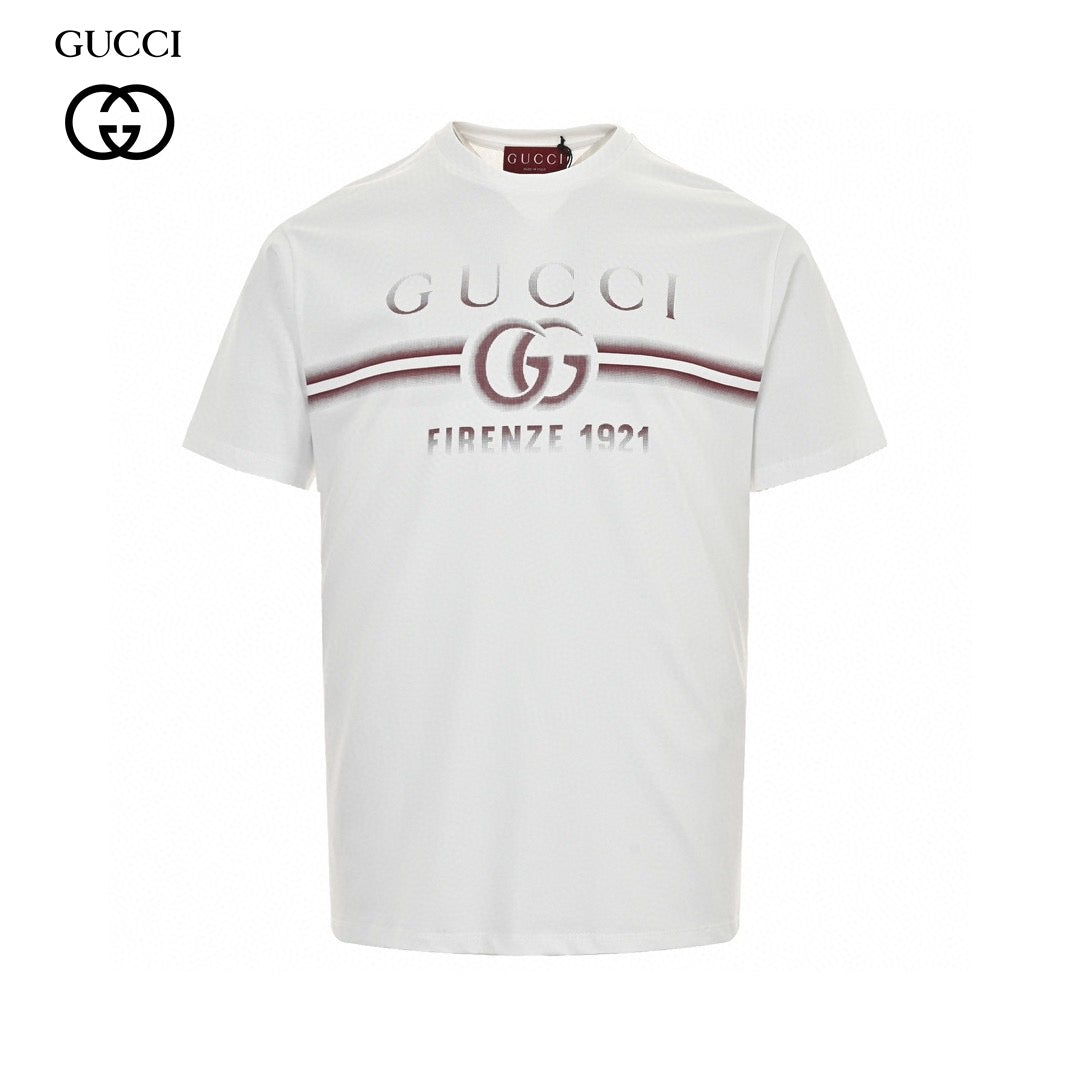 Gucci T-shirt With Firenze 1921 Logo - White Unisex Streetwear Limited Edition - The Gucci White T-Shirt with Firenze 1921 Logo is a perfect blend of luxury and