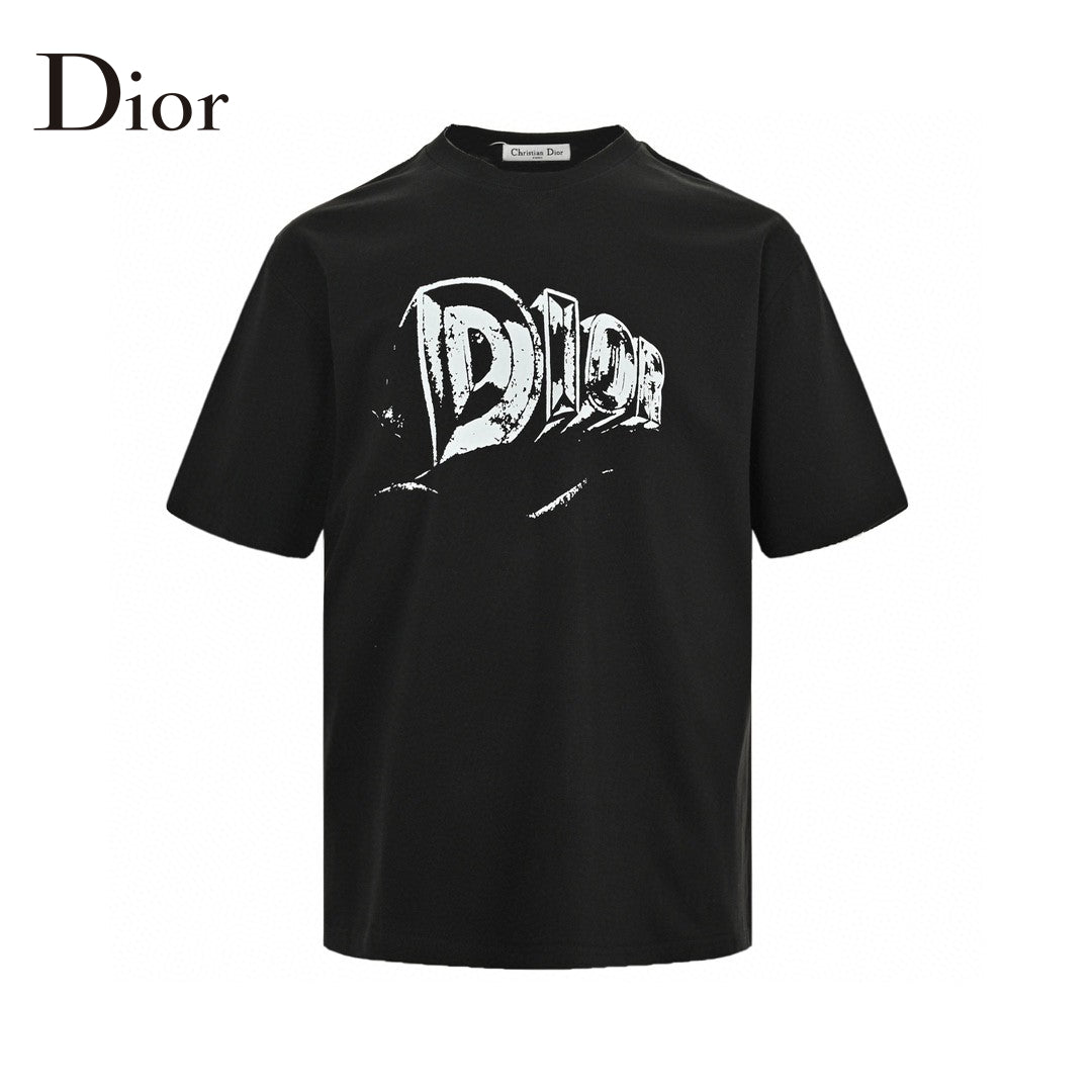 Dior T-shirt With Bold Logo - Black Unisex Streetwear Limited Edition - The Dior Black T-Shirt with Bold Logo is a stylish and comfortable piece perfect for