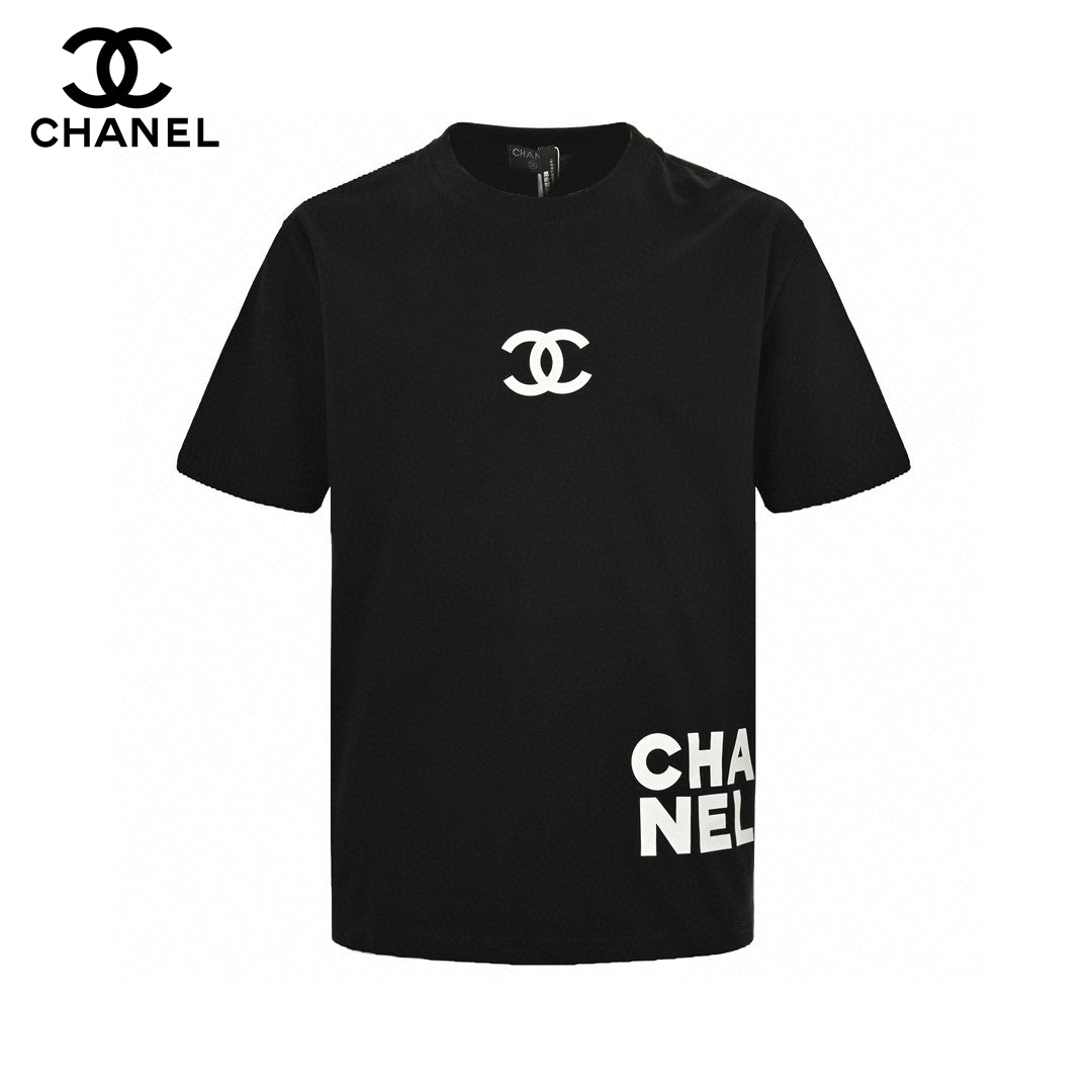 Chanel Double C Logo T-shirt (black) Unisex Streetwear Limited Edition - The Chanel Double C Logo T-Shirt in black is a testament to sophisticated simplicity and