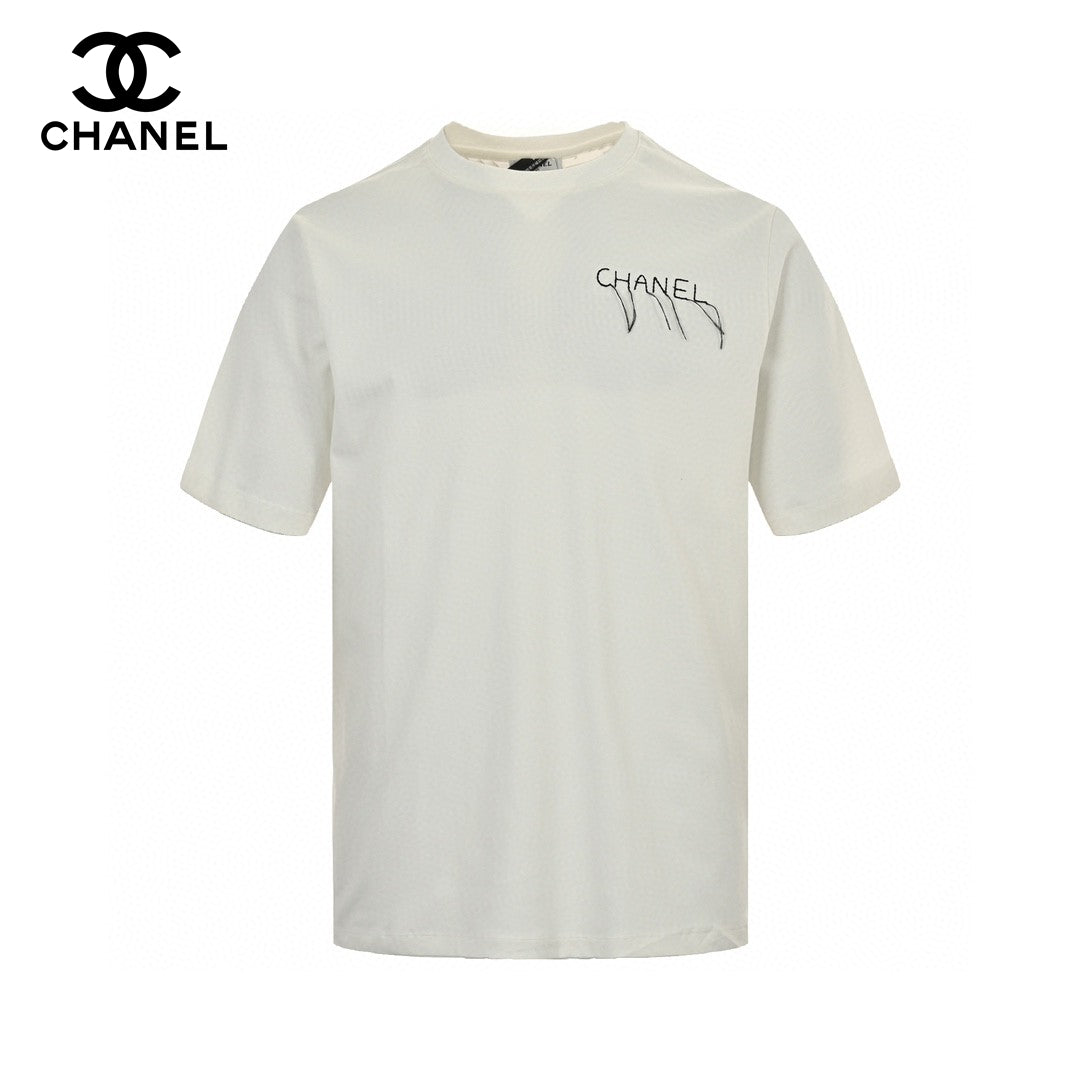 Chanel Logo T-shirt (white) Unisex Streetwear Limited Edition - This white Chanel T-shirt features a minimalist design with the Chanel logo in a delicate,