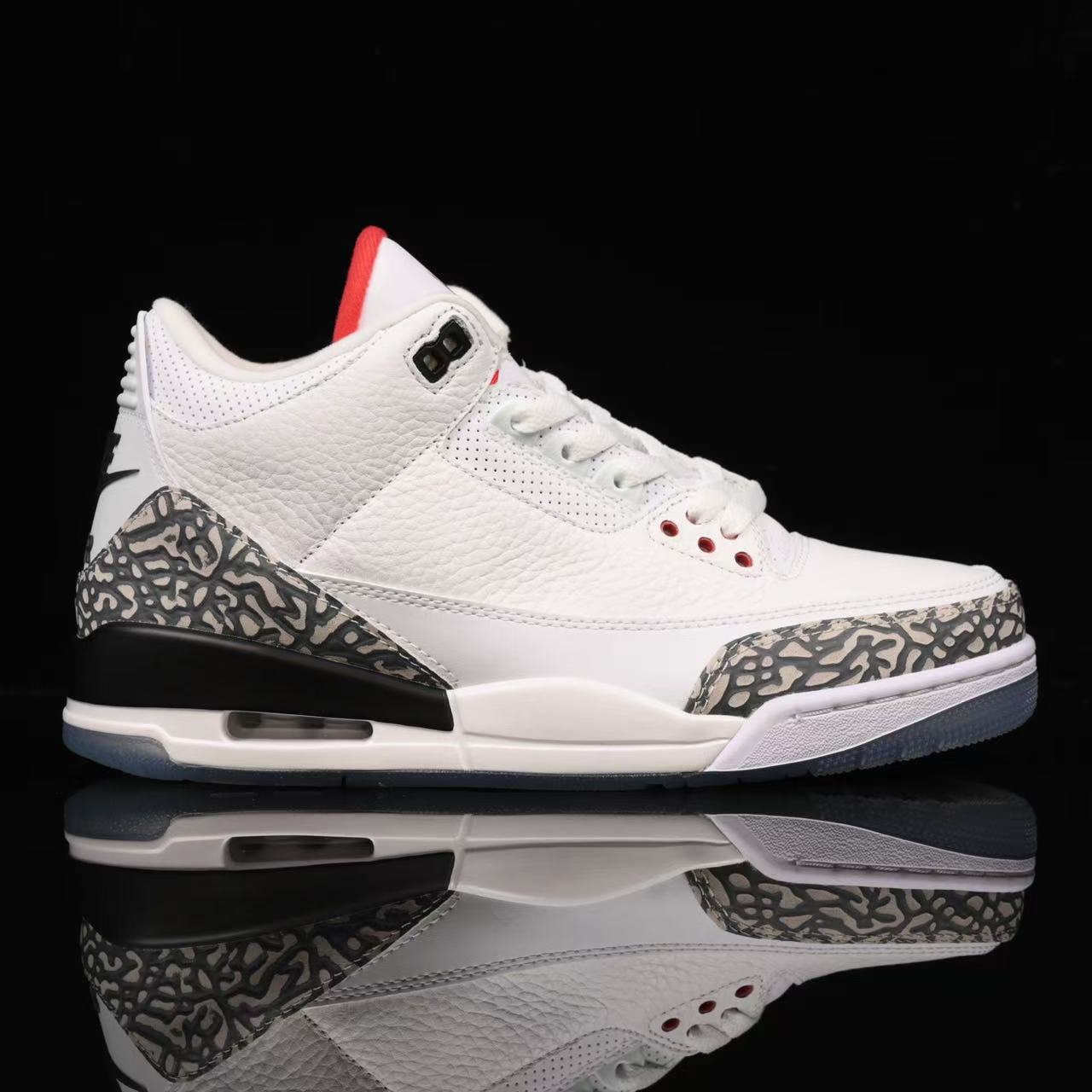 AIR Jordan 3 Retro Free Throw Line White Cement White - - Black Unisex Streetwear Limited Edition