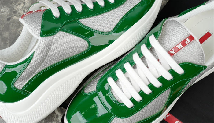 PRADA America's Cup Silver Sneakers - Green Unisex Streetwear Limited Edition