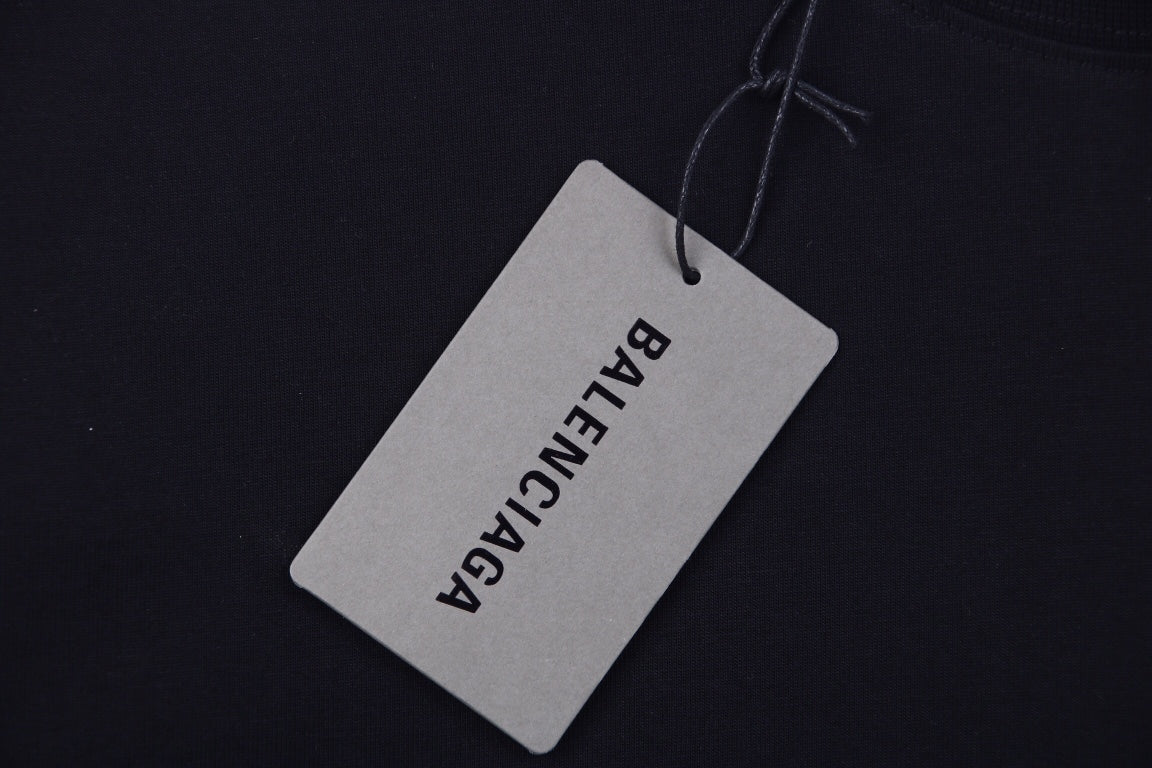 BALENCIAGA Calligraphy Logo T-shirt - Black Unisex Streetwear Limited Edition