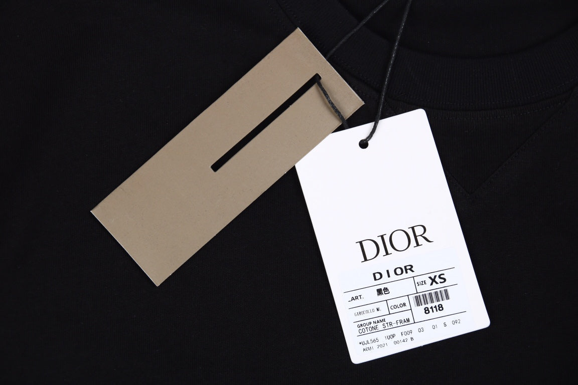 Dior T-shirt With Neon Logo - Black Unisex Streetwear Limited Edition - <p dir='ltr'><span>Black t-shirt featuring a neon Dior logo with a splattered paint effect. Bold