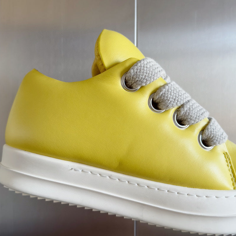 Rick Owens Low-top Sneakers - Yellow Unisex Streetwear Limited Edition - **Rick Owens Yellow Low-Top Sneakers: Bold Elegance and Superior Craftsmanship** Introducing the Rick Owens Yellow