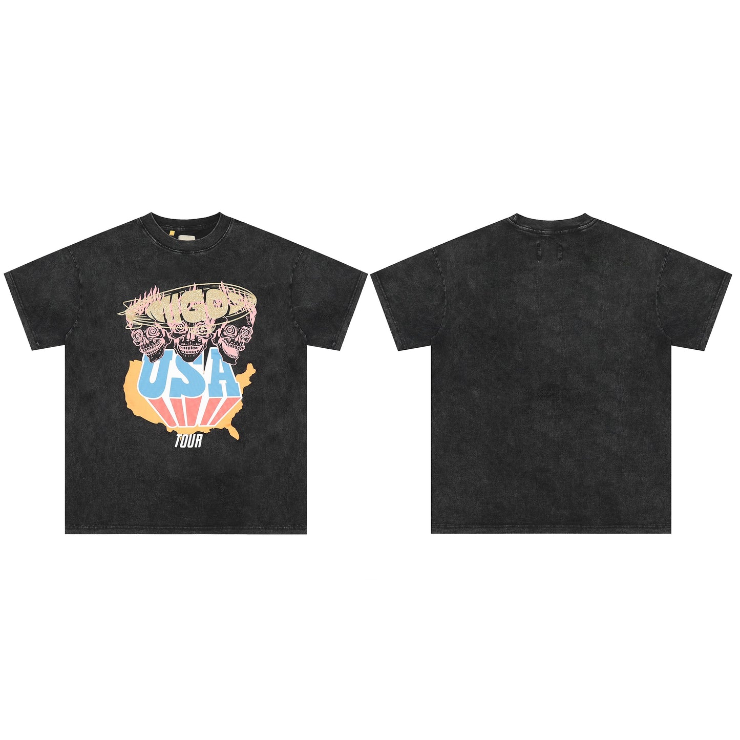 Gallery Dept. T-Shirt - Black Unisex Streetwear Limited Edition - The Gallery Dept. 'USA Tour' T-Shirt is a dynamic addition to any wardrobe, combining bold