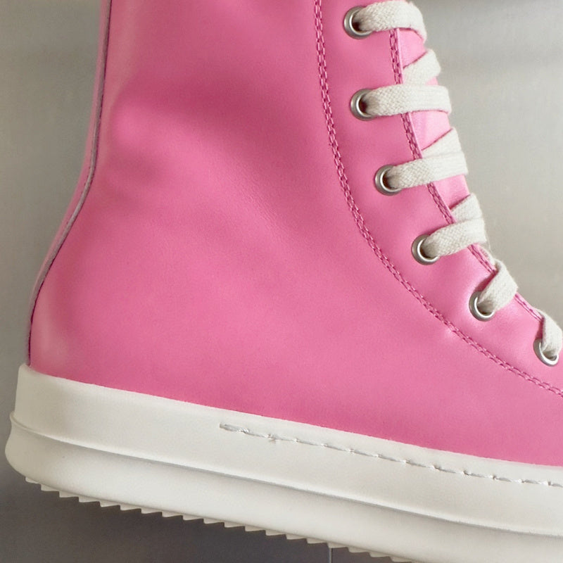 Rick Owens Hot High-top Sneakers - Pink Unisex Streetwear Limited Edition - **Rick Owens Hot Pink High-Top Sneakers: Bold Style and Premium Craftsmanship** Introducing the Rick Owens