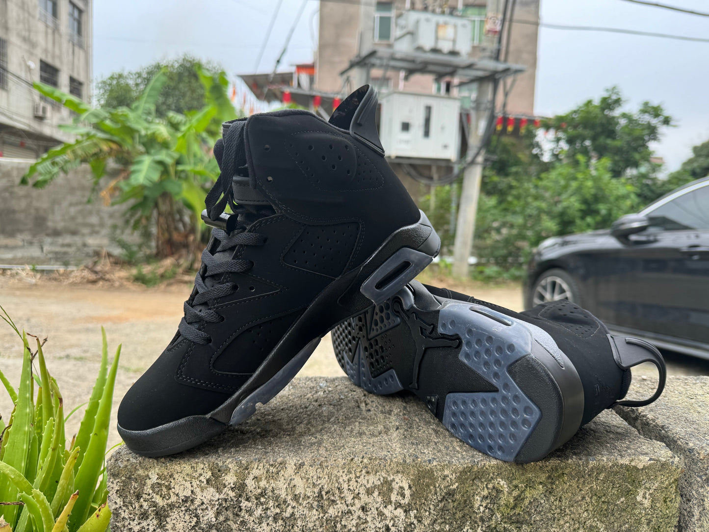 Jordan 6 'triple Black' Unisex Streetwear Limited Edition - The Air Jordan 6 'Triple Black' is a sleek and stealthy iteration of the iconic