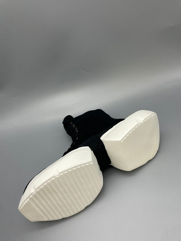 Rick Owens High-top Platform Sneakers - Black Unisex Streetwear Limited Edition - **Rick Owens Black High-Top Platform Sneakers: Futuristic Design and Superior Craftsmanship** Introducing the Rick Owe